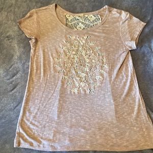 Daytrip, lacey, sheer, short sleeve, size medium